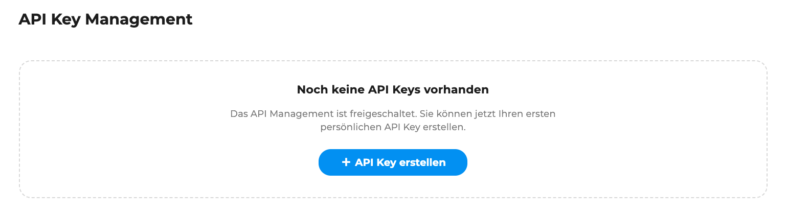 Keine API Keys vorhanden