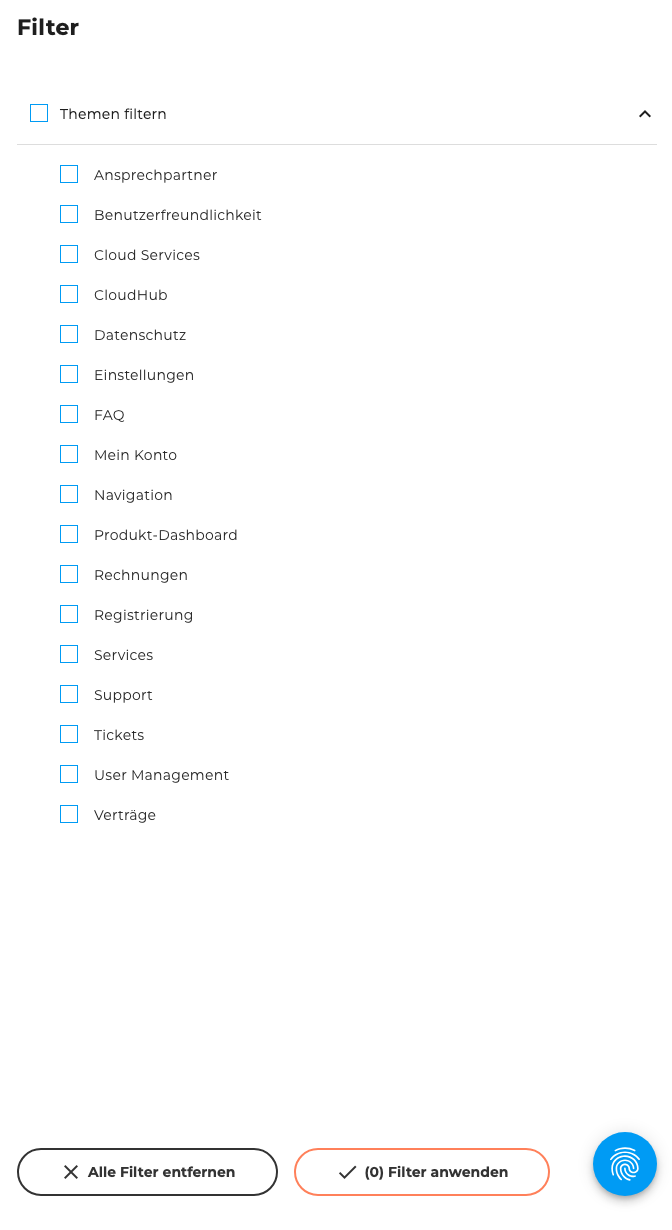 Liste Changelog - Filter