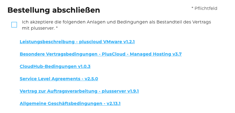 Cloud Services Level 3 Projektvertragskennung