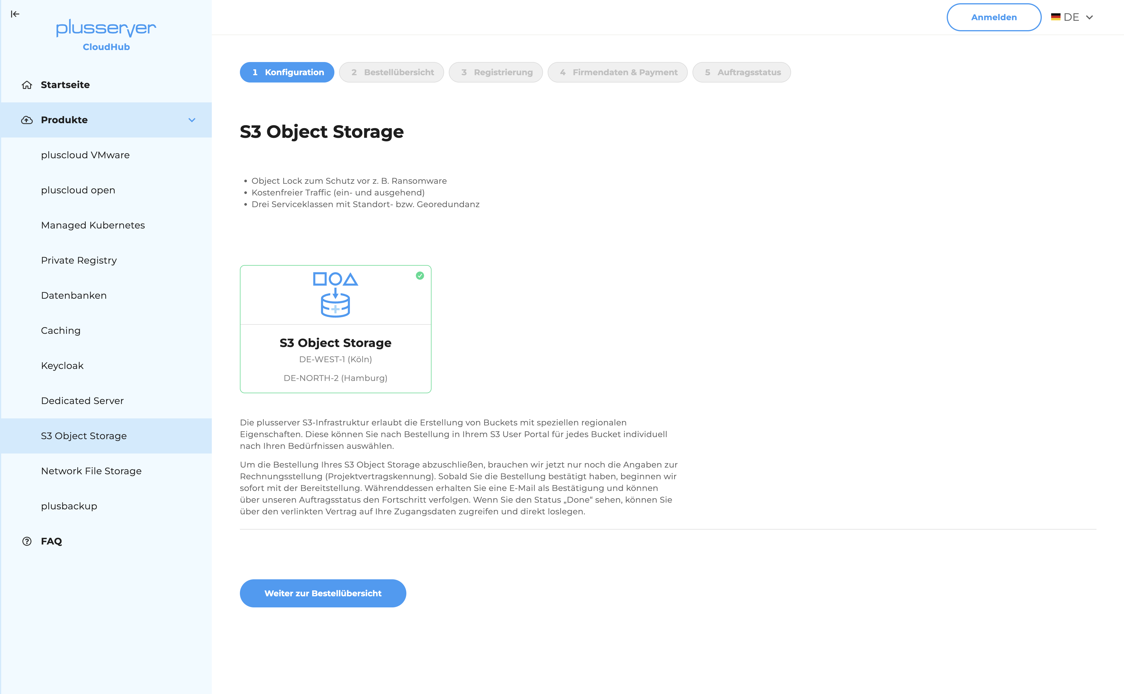 CloudHub - Konfiguration von S3 Object Storage