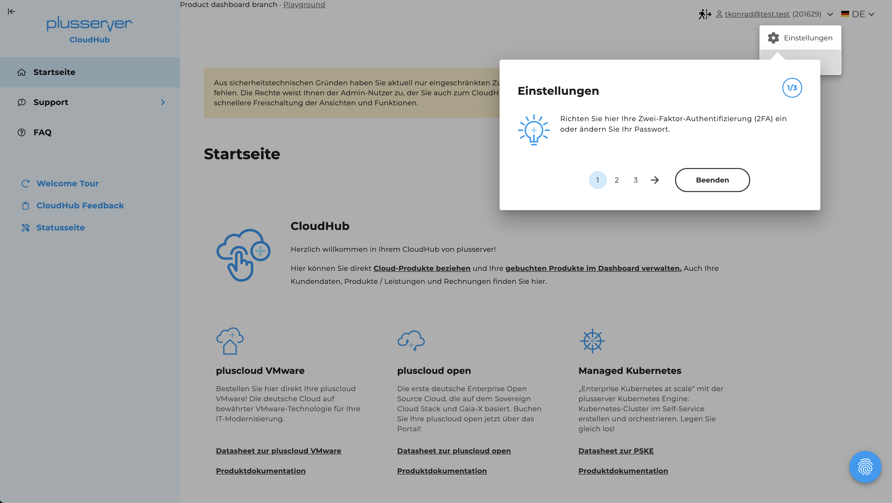 CloudHub Welcome-Tour