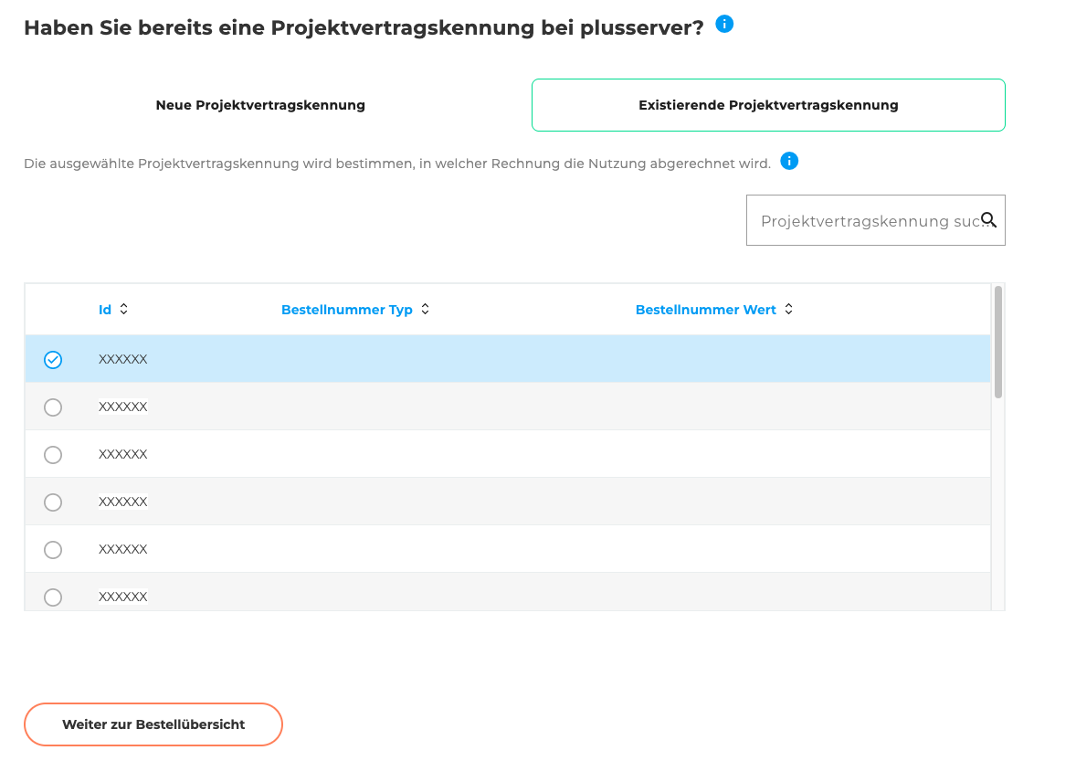 Datenbanken Projektvertragskennung