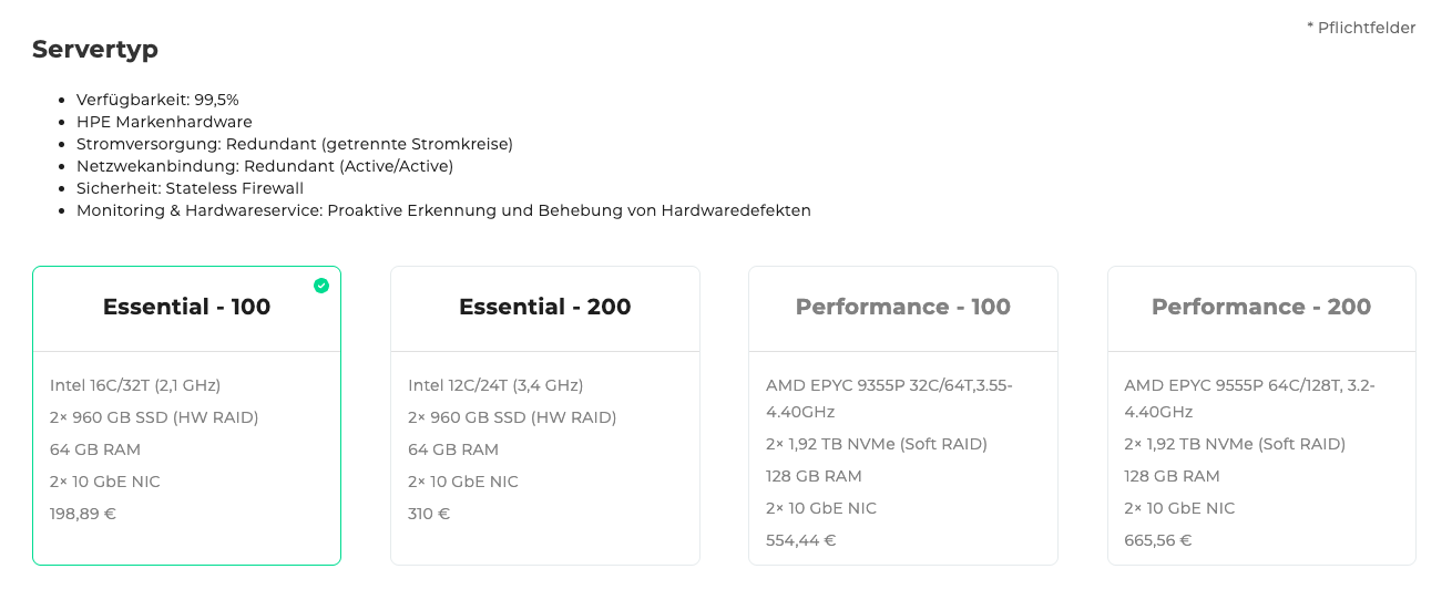 Dedicated Server Typ