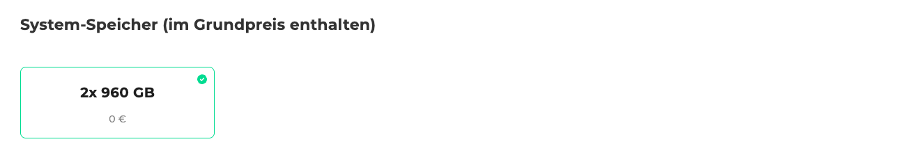 Dedicated Server System Speicher