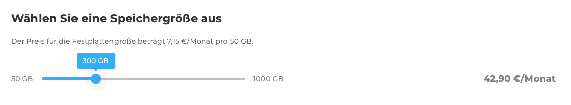 Private Registry Speichergröße