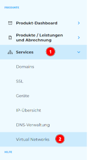 Services -> Virtual Networks
