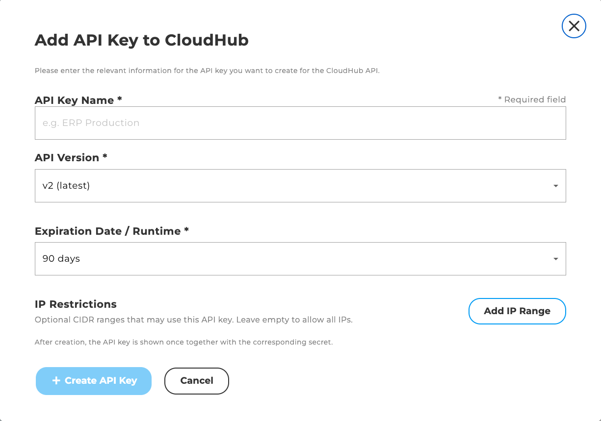 API Key Creation Form