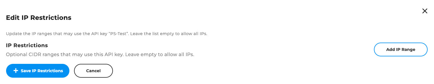 IAM IP range restriction pop-up