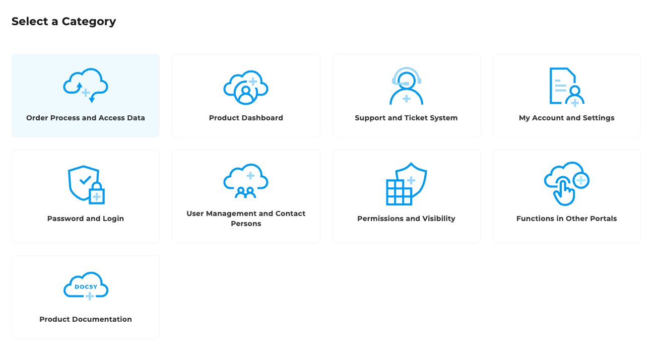 FAQ Category Selection