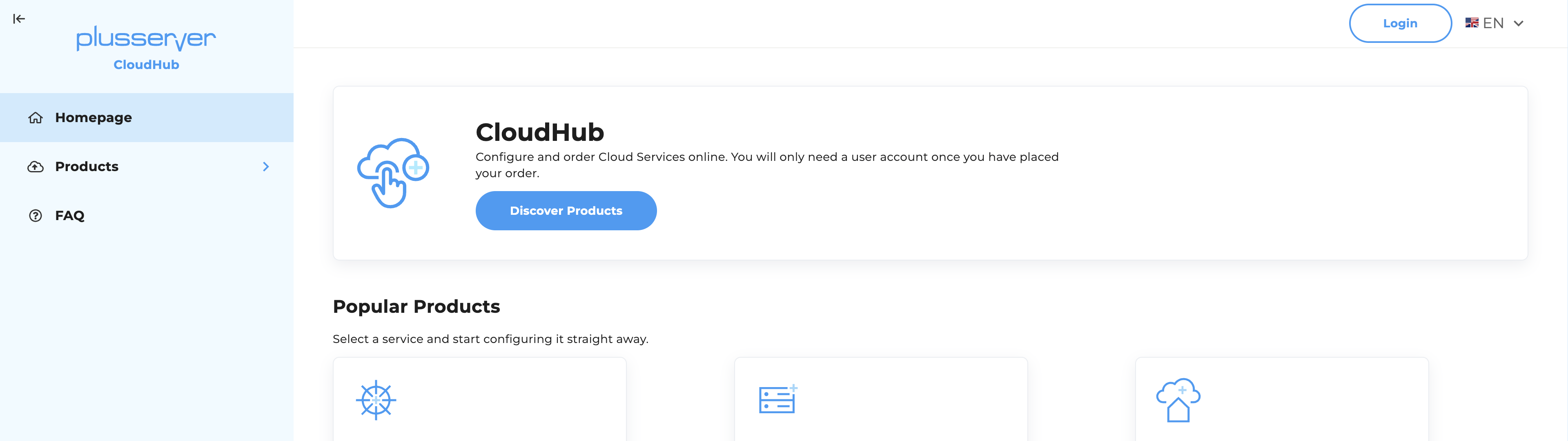 CloudHub - Home page with Sign in button
