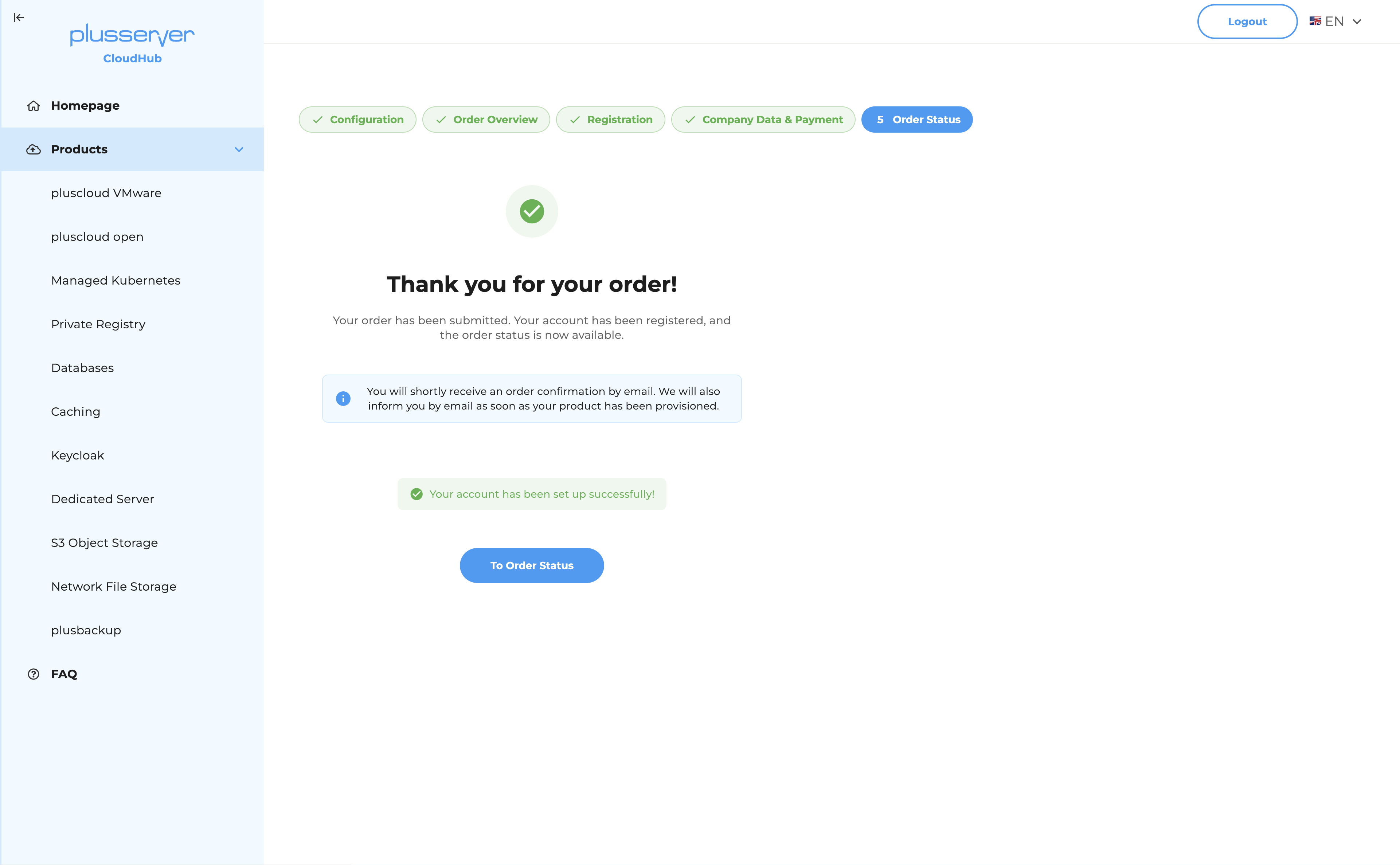 CloudHub - Order completed