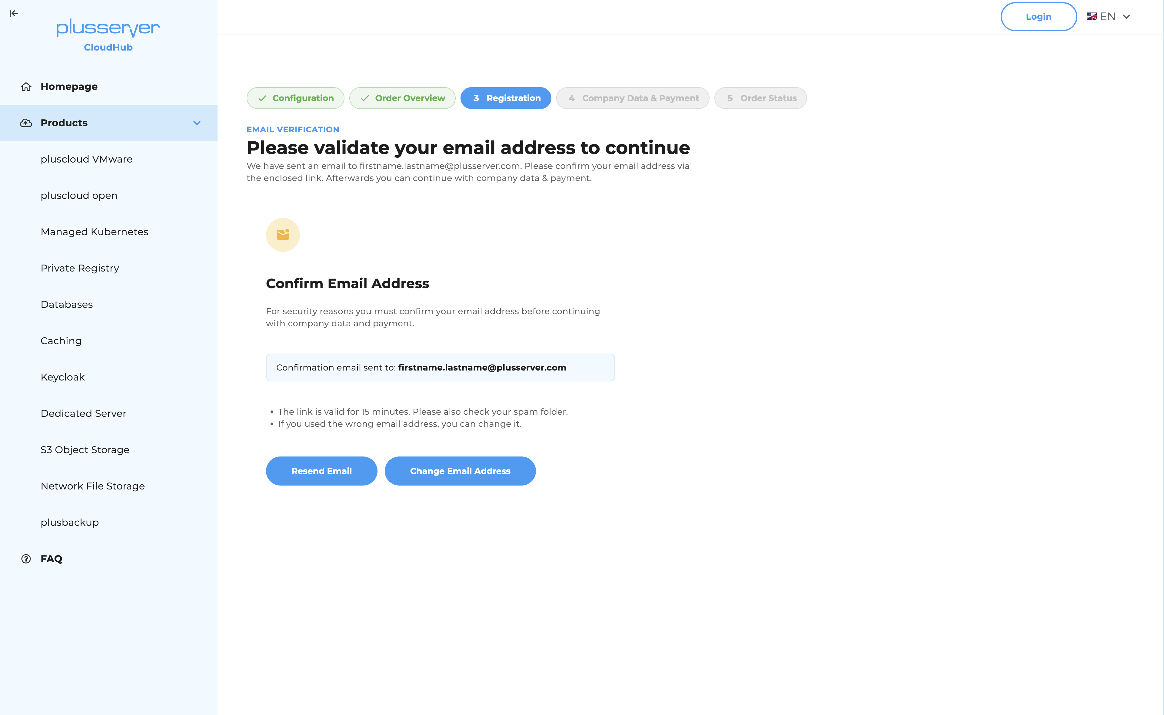 CloudHub - Confirm email address