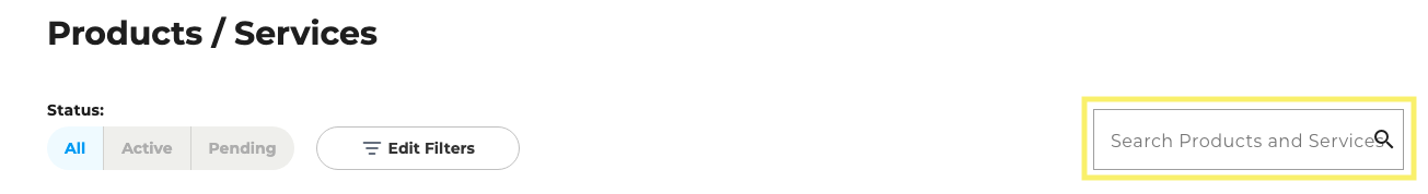 Product overview - Searchfield