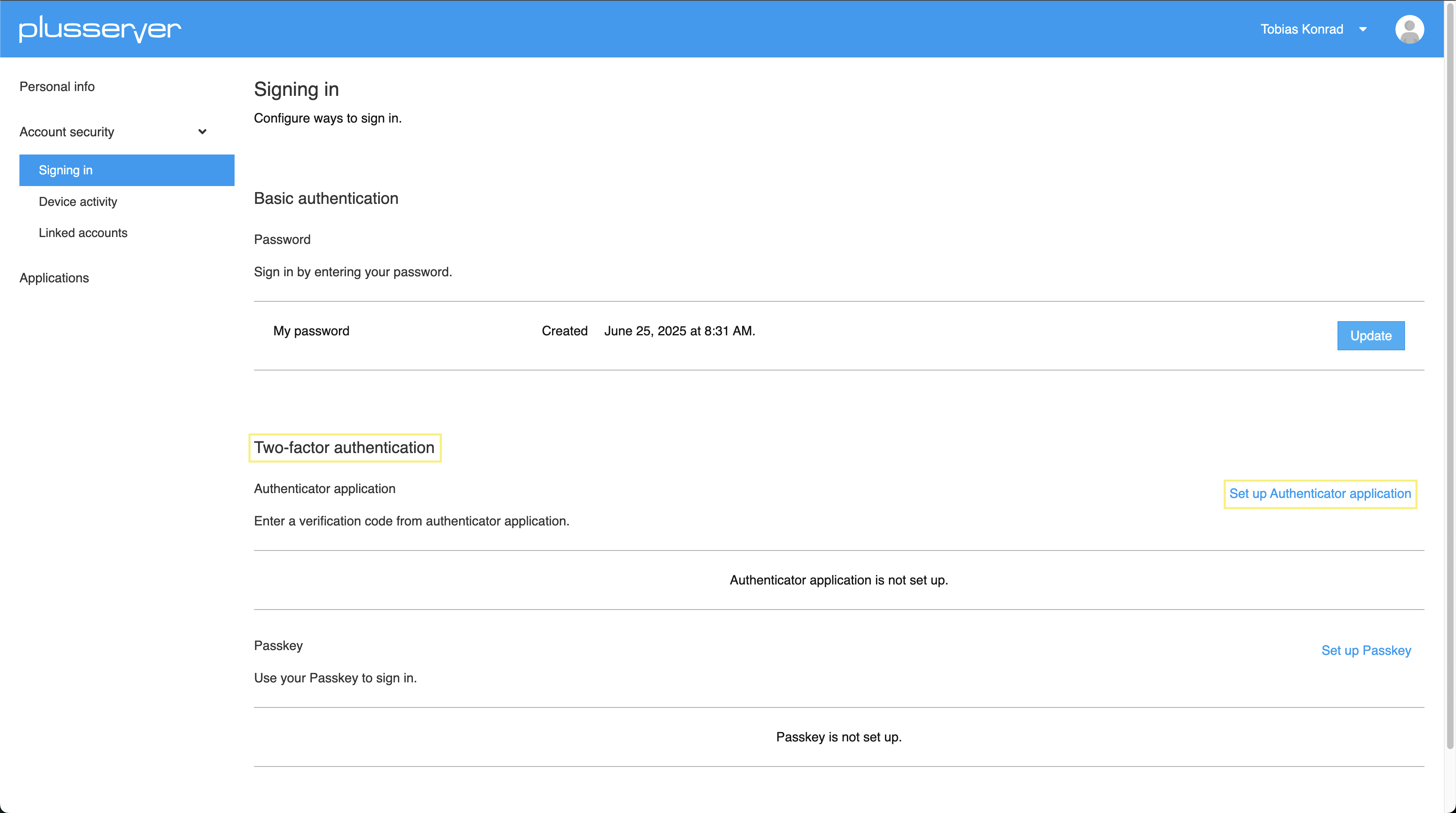 Image of the Keycloak page