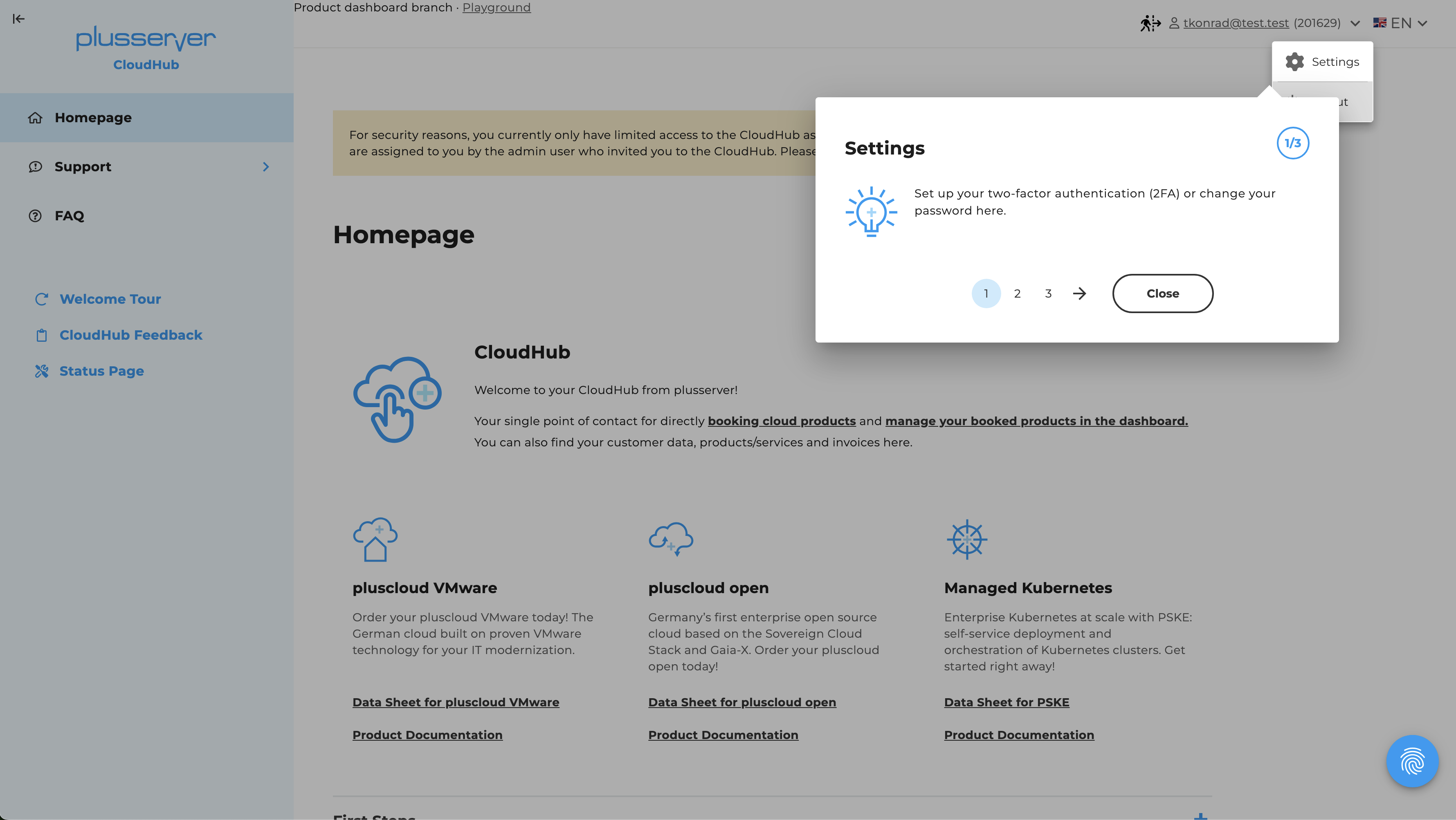 CloudHub Welcome-Tour