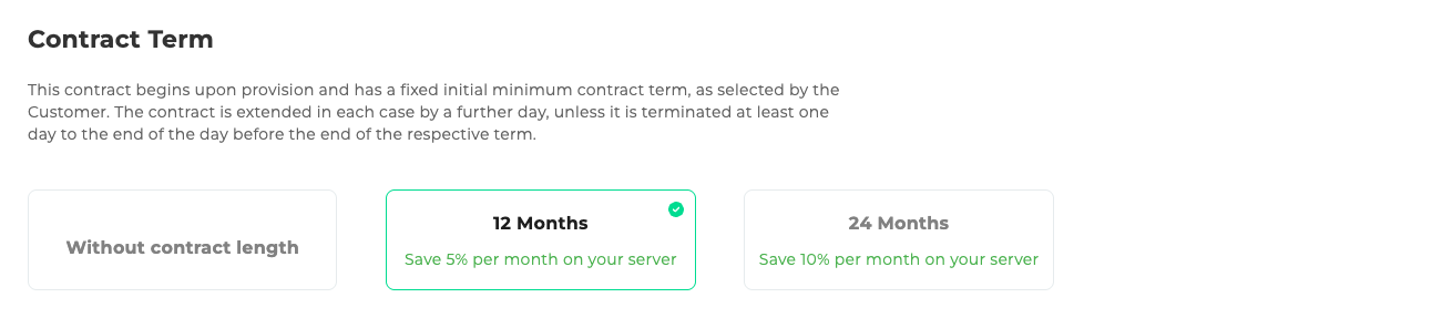 Dedicated Server Contract Term