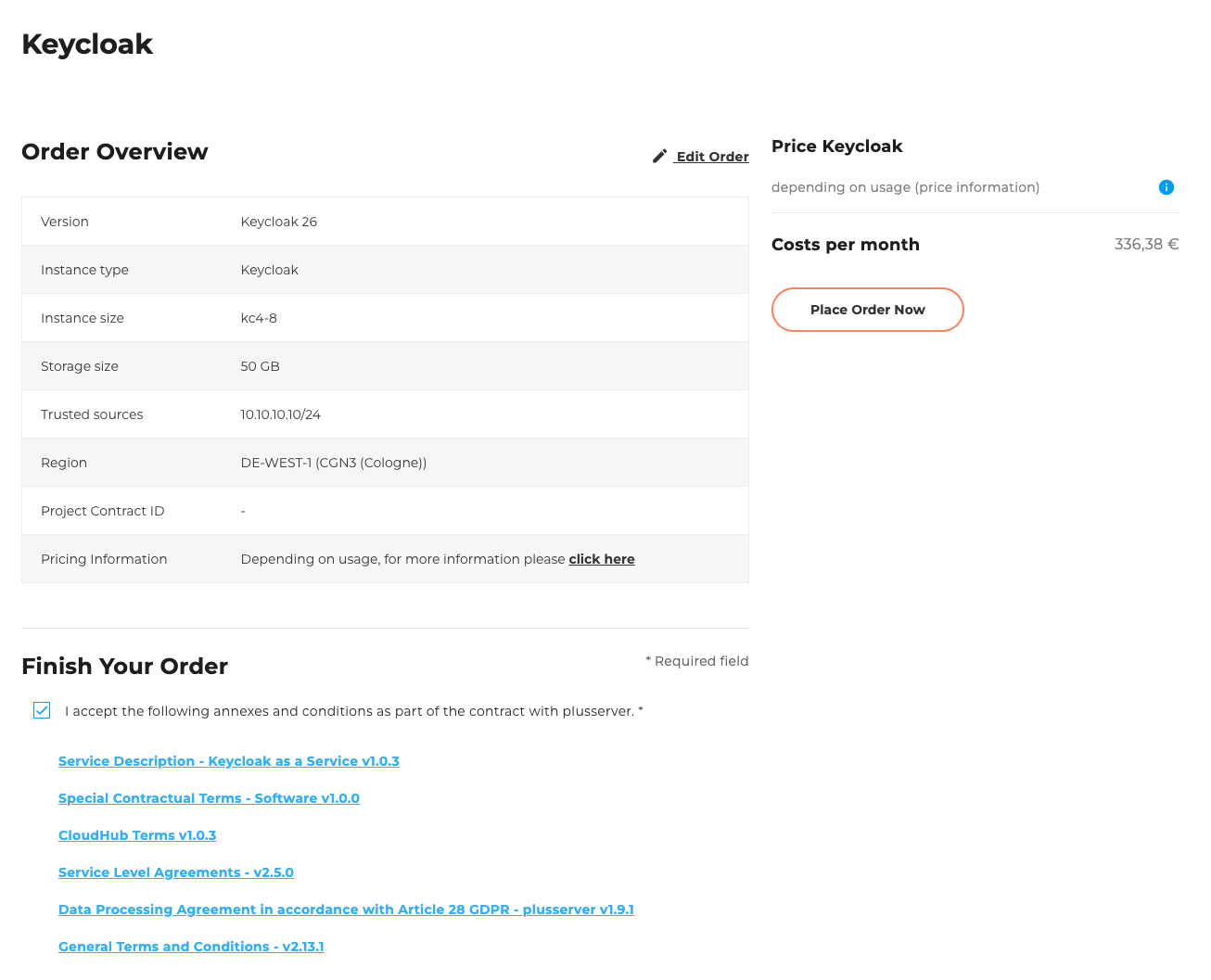 Keycloak Order Overview