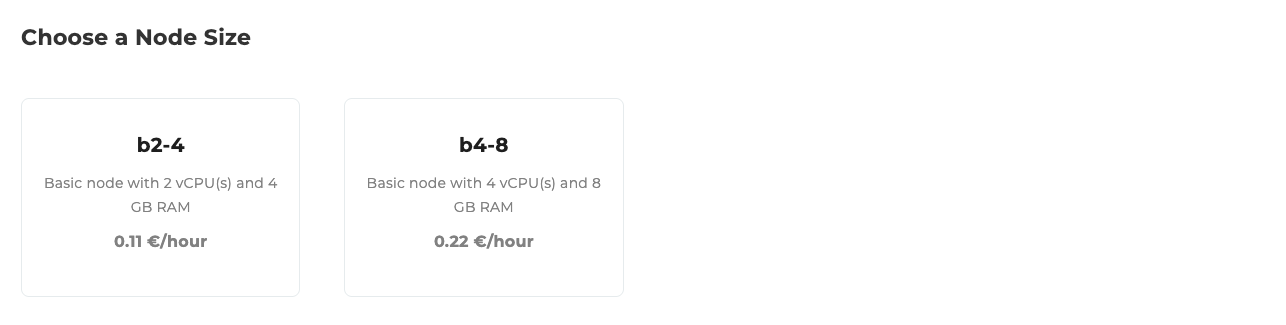 Private Registry Instance size