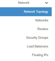 screenshot of the network menu