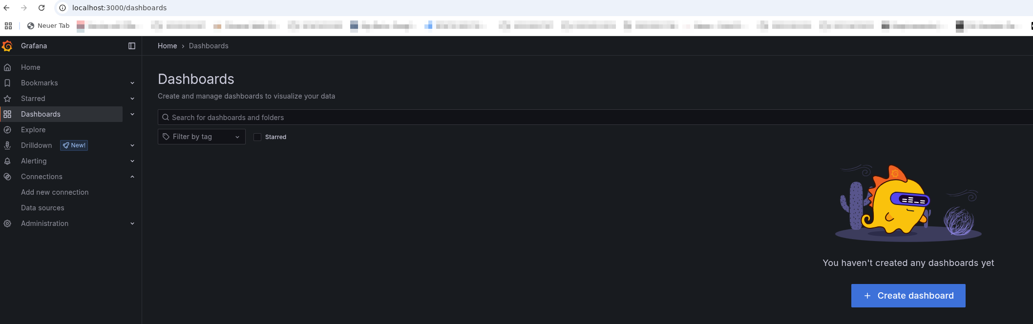 Screenshot Dashboards Menü