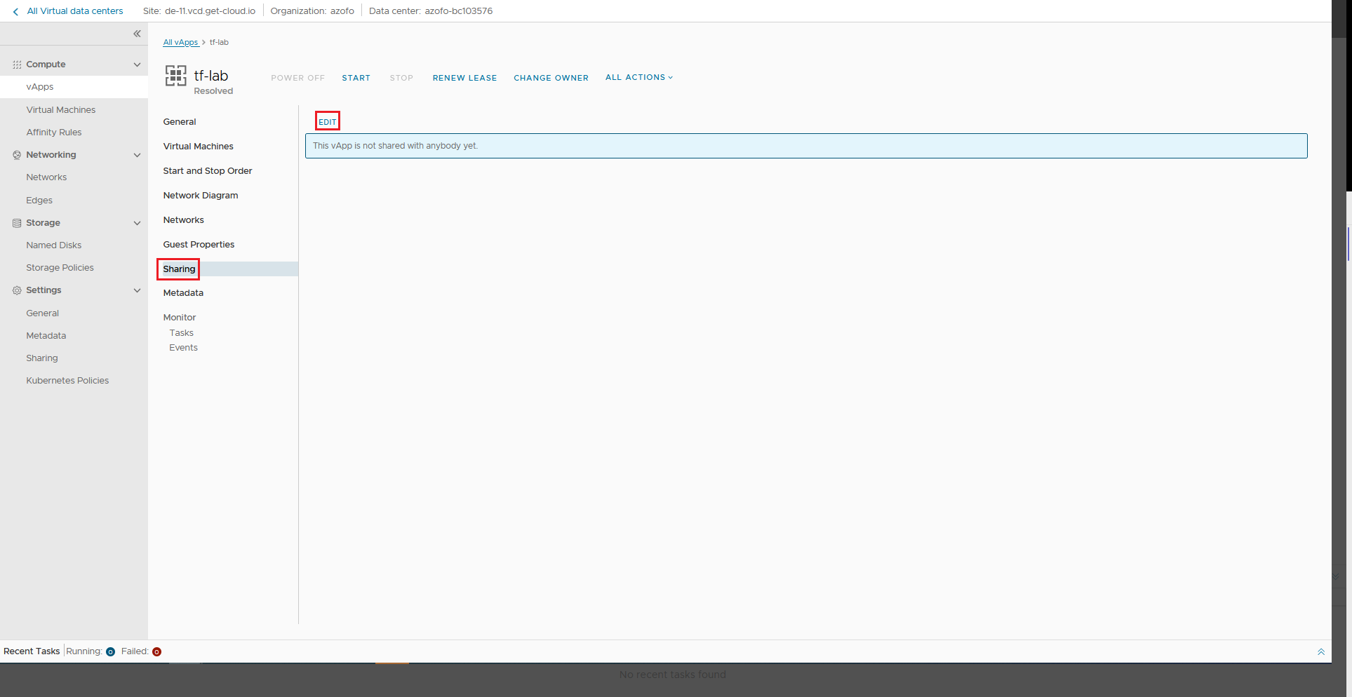 Screenshot: Configure Sharing