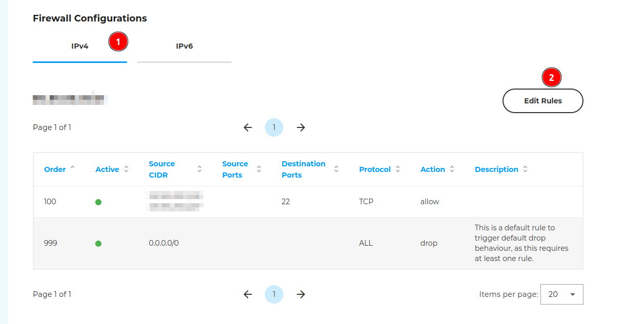 Firewall Regeln im Cloudhub
