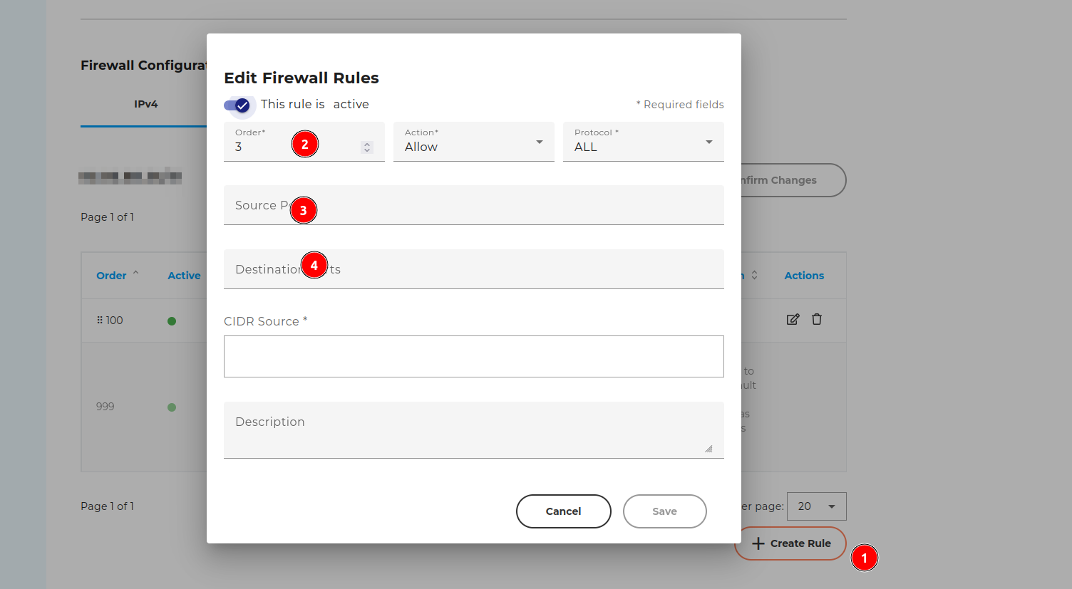 Firewall Regeln editieren