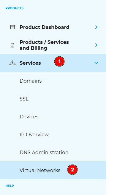Services -> Virtual Networks