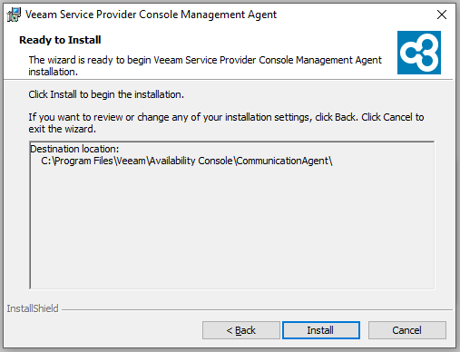 Screenshot: ready to install
