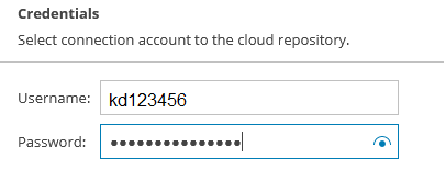 Screenshot: Enter example account + password