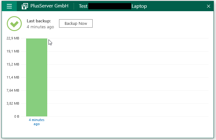 Screenshot: Backup status done