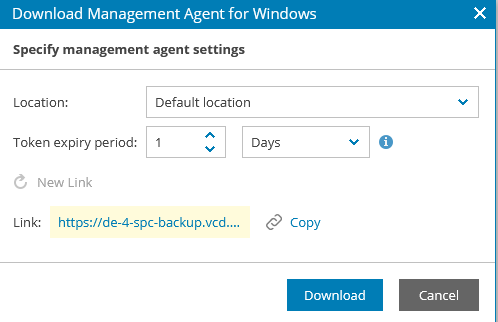 Screenshot: link to download