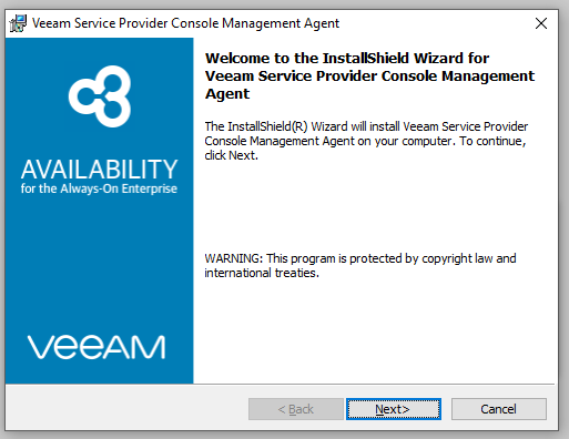 Screenshot: Installation window