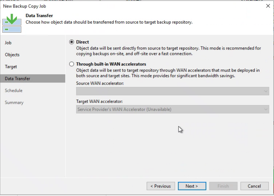 Screenshot: Data Transfer