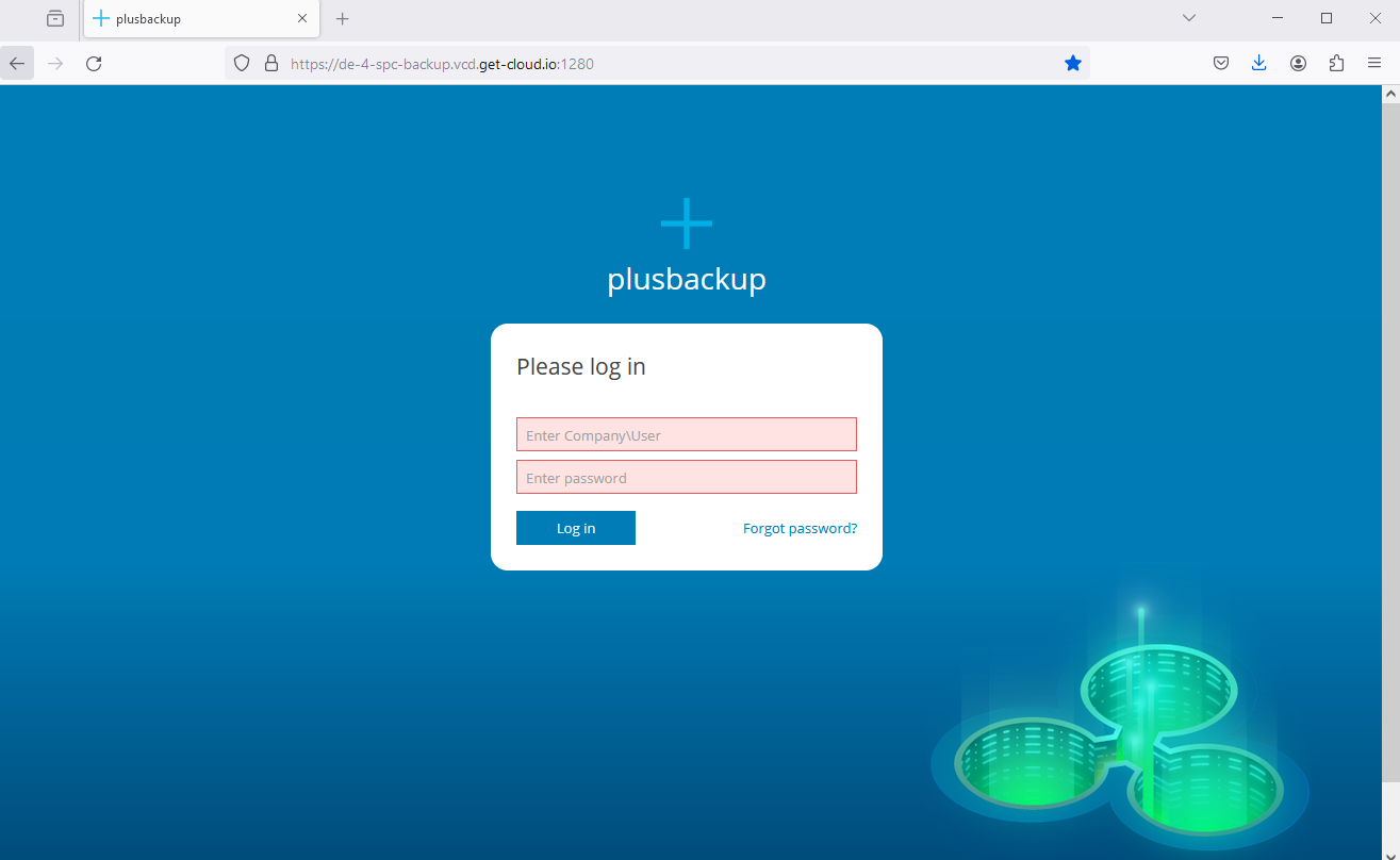 Screenshot: Login screen