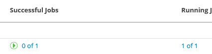 Screenshot: running and completed backup jobs