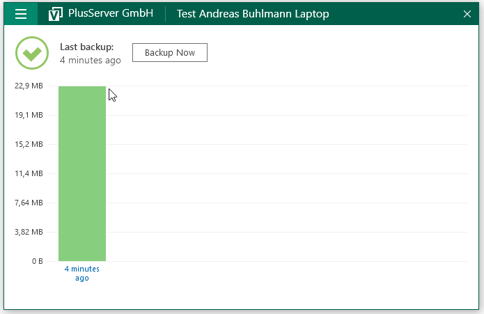 Screenshot: Backup status done