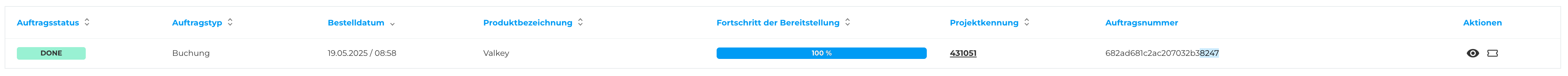 Bestellung erfolgreich abgeschlossen