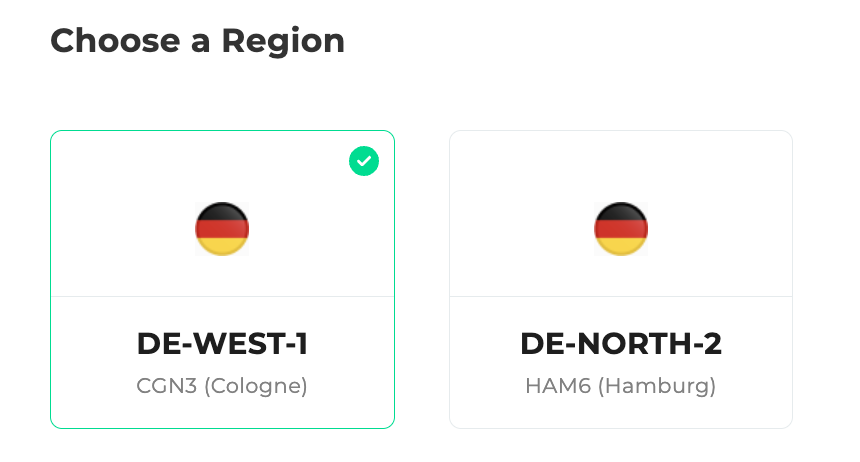 Select the region