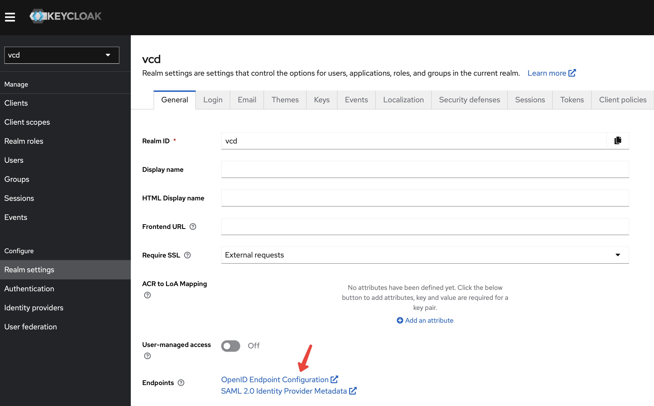 openid endpoint configuration